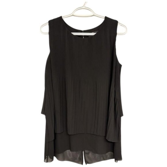 Peruzzi black pleated layered tank top size 36 - Picture 1 of 5